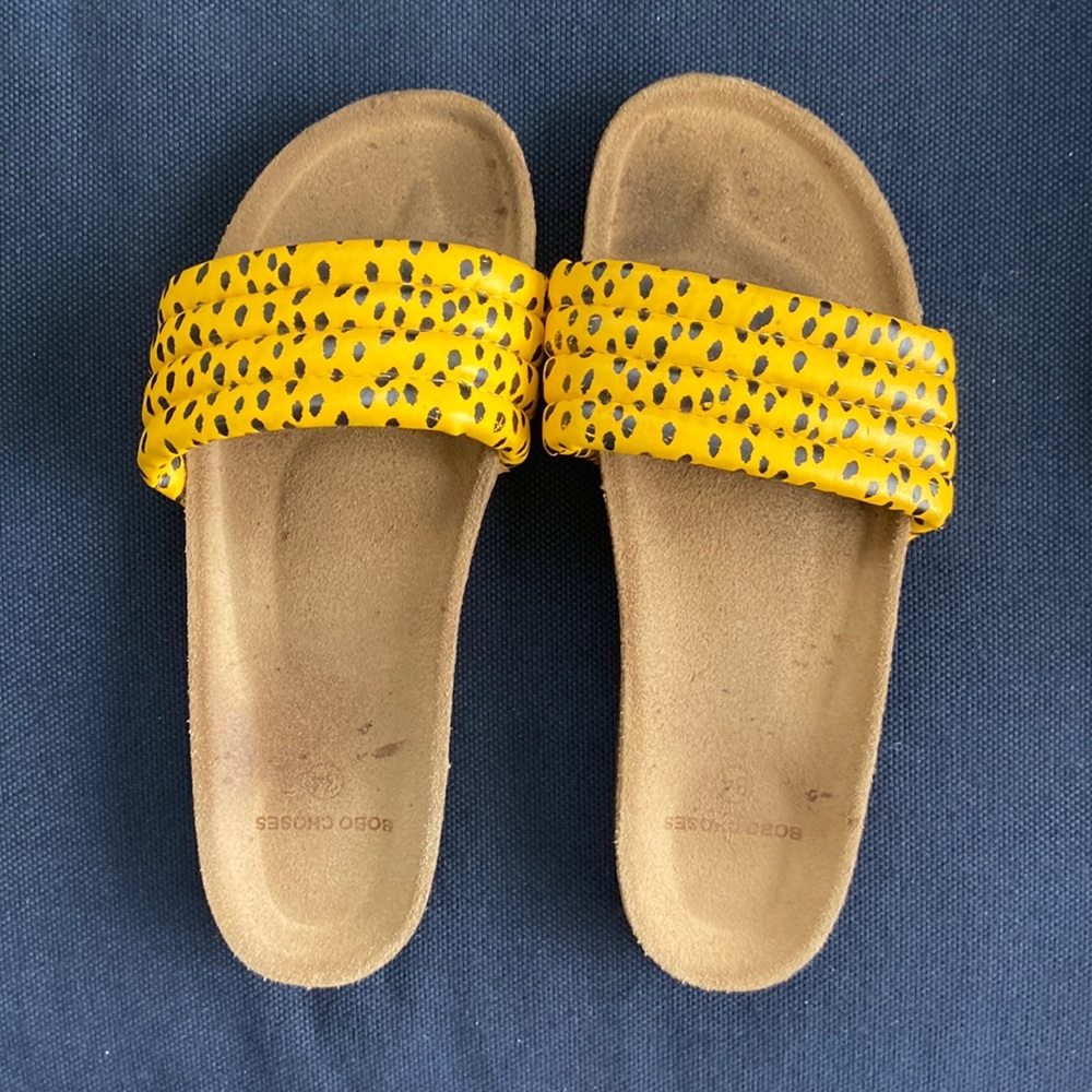 bobo choses yellow leopard print sandals